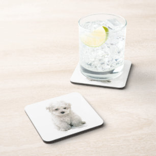 Cute Bichon Frise Cork Onderzetters