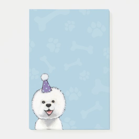 Cute Bichon Frise die een Pet van een partij leidt Post-it® Notes (Voorkant)
