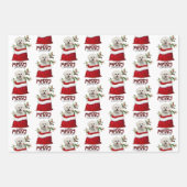 Cute Bichon Frise Dog in Holiday Gift Bag Inpakpapier Vel (Voorkant)