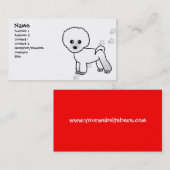 Cute Bichon Frise Dog Visitekaartje - Rood (Voorkant / Achterkant)