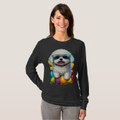 Cute Bichon Frise Easter Eggs Dog Costume Womens M T-shirt (Voorkant volledig)
