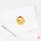 Cute Bichon Frise Kerstmis-Funny Ronde Sticker (Envelop)