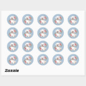 Cute Bichon Frise met Flowers Waterverf Art Ronde Sticker (Vel)