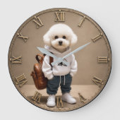 Cute Bichon Frise Puppy Grote Klok (Voorkant)