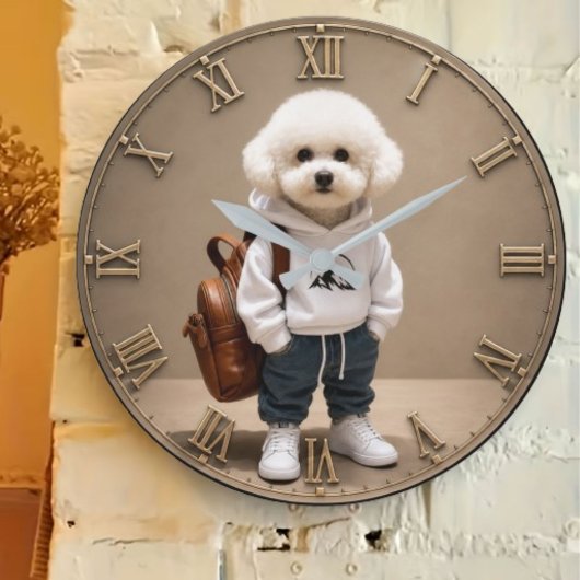 Cute Bichon Frise Puppy Grote Klok