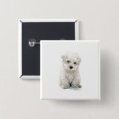 Cute Bichon Frise Square Pin Vierkante Button 5,1 Cm (Voorkant /achterkant)