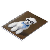 Cute Bichon Frisé Wearing Glasses Notitieboek (Linkerzijde)