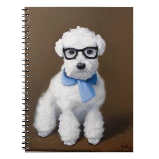 Cute Bichon Frisé Wearing Glasses Notitieboek (Voorkant)