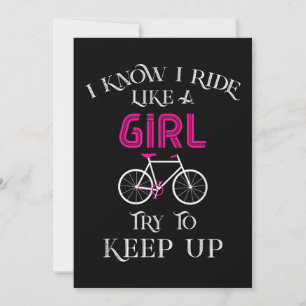 Cute Bicycle Bike Woman Girl Vrouw Kaart