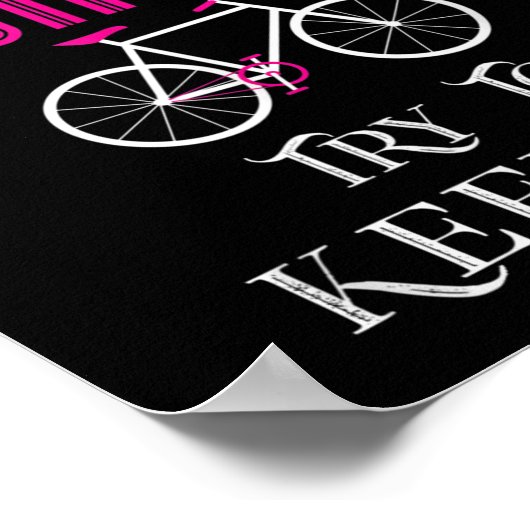 Cute Bicycle Bike Woman Girl Vrouw Poster (Hoek)