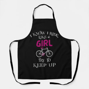 Cute Bicycle Bike Woman Girl Vrouw Schort
