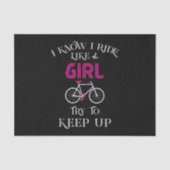 Cute Bicycle Bike Woman Girl Vrouw Tissuepapier (Voorkant)