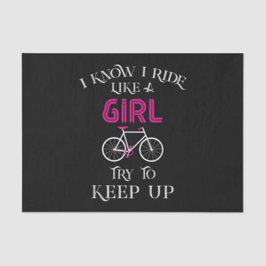 Cute Bicycle Bike Woman Girl Vrouw Tissuepapier (Voorkant)