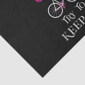 Cute Bicycle Bike Woman Girl Vrouw Tissuepapier (Detail)