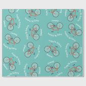 Cute Bicycle Kinder Bike Birthday Party Cycling Cadeaupapier (Vlak)