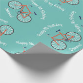 Cute Bicycle Kinder Bike Birthday Party Cycling Cadeaupapier (Hoek)