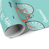 Cute Bicycle Kinder Bike Birthday Party Cycling Cadeaupapier (Rol Hoek)