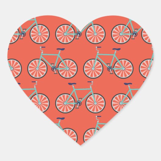 Cute Bicycle Kinder Bike Birthday Party Cycling Hart Sticker (Voorkant)