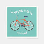 Cute Bicycle Kinder Bike Birthday Party Cycling Servet (Voorkant)