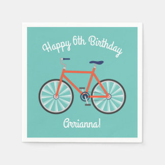 Cute Bicycle Kinder Bike Birthday Party Cycling Servet