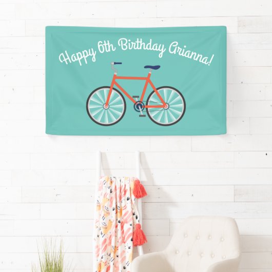 Cute Bicycle Kinder Bike Birthday Party Cycling Spandoek (Insitu)