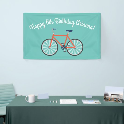 Cute Bicycle Kinder Bike Birthday Party Cycling Spandoek (Beurs)