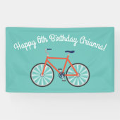 Cute Bicycle Kinder Bike Birthday Party Cycling Spandoek (Horizontaal)