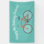 Cute Bicycle Kinder Bike Birthday Party Cycling Spandoek (Verticaal)