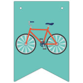 Cute Bicycle Kinder Bike Birthday Party Cycling Vlaggetjes (Eerste vlag)