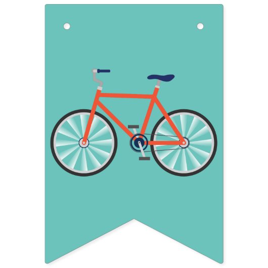 Cute Bicycle Kinder Bike Birthday Party Cycling Vlaggetjes (Eerste vlag)