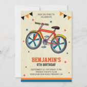 Cute Bicycle Kinderen Uitnodiging op feestdag (Voorkant)