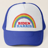 Cute Biden Harris Rainbow Democraat Trucker Pet (Voorkant)