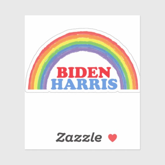 Cute Biden Harris Rainbow Political Sticker (Vel)