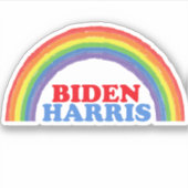 Cute Biden Harris Rainbow Political Sticker (Voorkant)