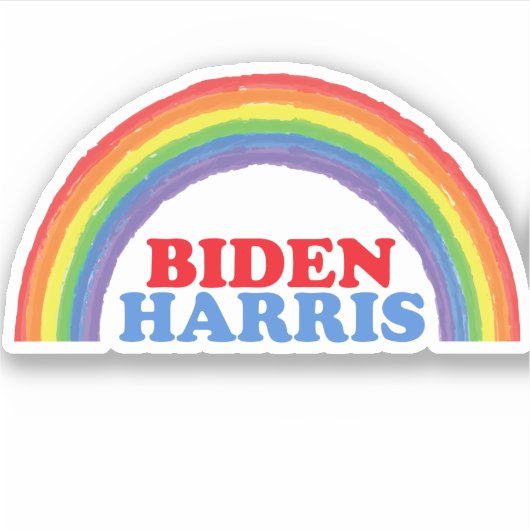 Cute Biden Harris Rainbow Political Sticker (Voorkant)