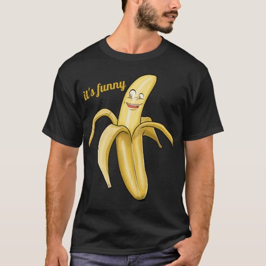 Cute Big Banana shirt - grappige Cartoon Caracter (Voorkant)
