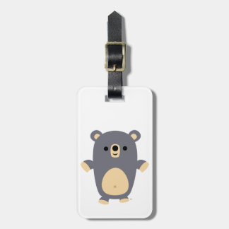 Cute Big Blue Cartoon Beer Bagagelabel