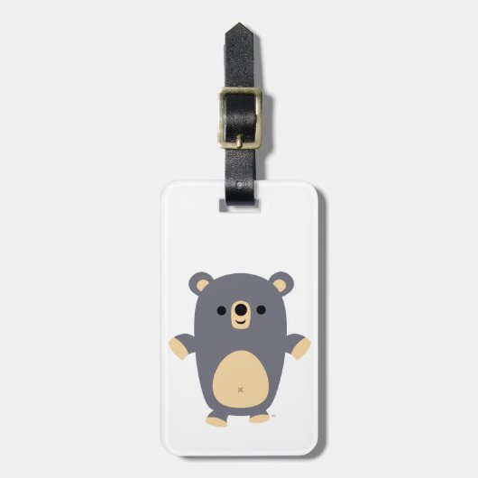 Cute Big Blue Cartoon Beer Bagagelabel (Voorkant verticaal)
