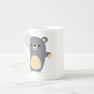 Cute Big Blue Cartoon Beer Bone China Mok