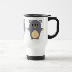 Cute Big Blue Cartoon Beer Commuter Mok