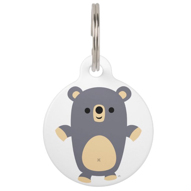 Cute Big Blue Cartoon Beer Dog Label Huisdierpenning (Voorkant)