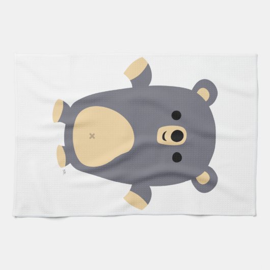 Cute Big Blue Cartoon Beer Kitchen Towel Theedoek (Horizontaal)