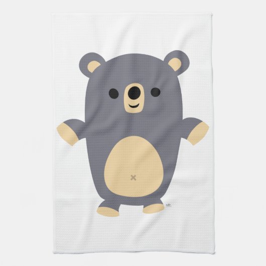 Cute Big Blue Cartoon Beer Kitchen Towel Theedoek (Verticaal)