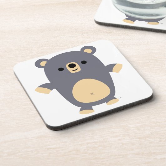 Cute Big Blue Cartoon Beer Onderzetters set (Linkerzijde)