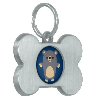 Cute Big Blue Cartoon Beer Pet Tag Huisdieren Naamplaatje