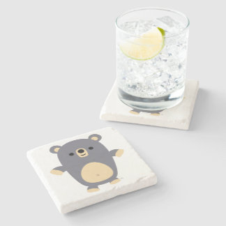 Cute Big Blue Cartoon Beer Stone Onderzetter