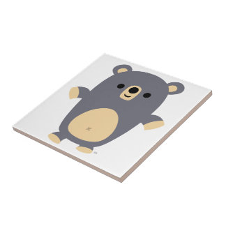 Cute Big Blue Cartoon Beer Tile Tegeltje