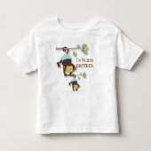 Cute Big Brother Monkey met Lil' Baby Sis Toddler Kinder Shirts (Voorkant)