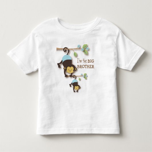 Cute Big Brother Monkey met Lil' Baby Sis Toddler Kinder Shirts (Voorkant)