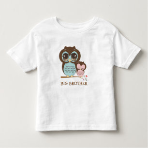 Cute Big Brother Owl met Sleepy Lil' Baby Sis Kinder Shirts